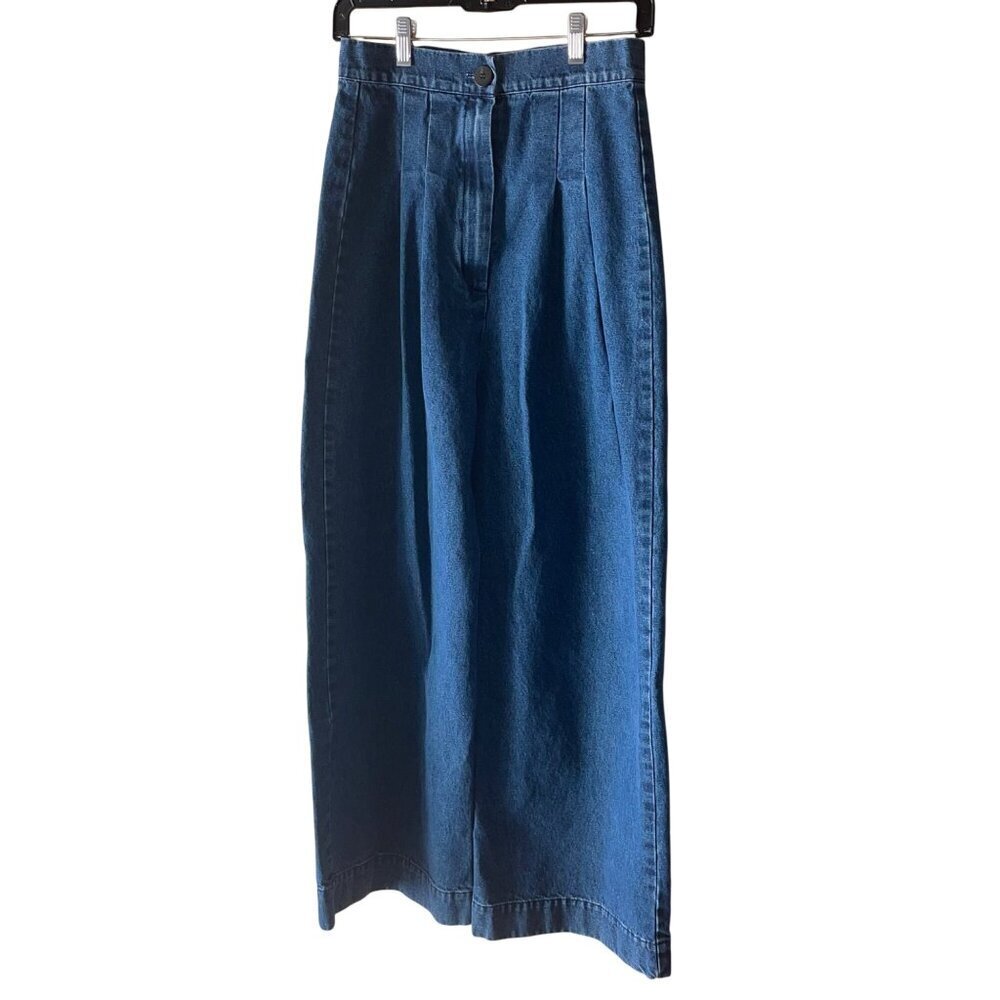 Ilana Kohn Womens Jeans Pants Size 2 Blue Denim Wide Leg Pockets Pure Cotton